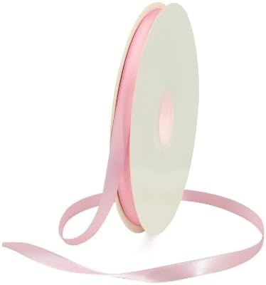 TONIFUL 3/8 Inch x 100yds Light Pink Satin Ribbon Thin Solid Fabric Ribbons Roll for Gift Wrapping Invitation Floral Hair Balloons Craft Party Wedding Decoration Valentine's Day Bouquet