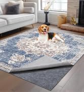 Non-Slip Rug Pads 1/4” Thick, 5x7Ft Waterproof Rugs Non Skid Rug Pad for All Floors and Finishes Durable Hardwood Floor Protective Felt Keeps Rugs in Place, Safe and Secure