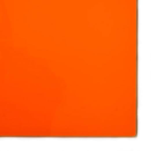 KastLite Colored Acrylic Sheets Nominal 6" x 6" - Plastic Sheet Easy to Cut, Saw, Shape, Laser Cut - Ideal for Arts & Crafts & DIY Projects- Durable, Lightweight, Scratch Resistant - Orange 2 Pack