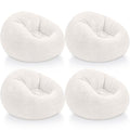 Realspring Inflatable Bean Bag Chairs Outdoor Blow up Camping Chairs Inflatable Lazy Sofa Folding Portable Bean Bag Loungers Couch for Movie Night (Beige,4 Pcs) - color: Beige