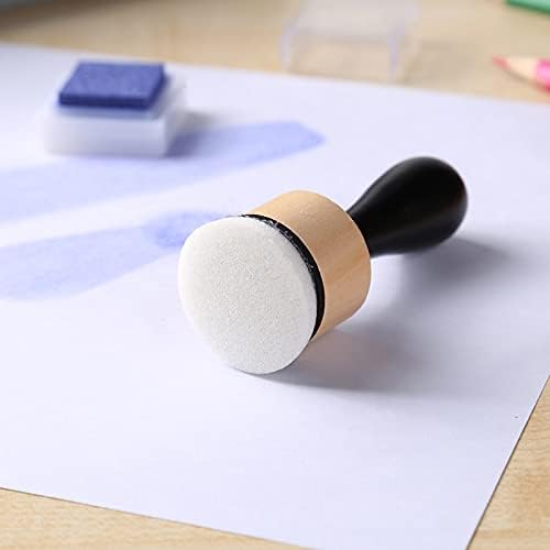 Ink Paints Mixing Blending Tool Mini Round Foam Refills, for Scrapbooking Craft, Control of Ink Placement, No More Inky Fingers Ink Blending Tool with Spare Pads for Rubber Stamping & Scrapbooking