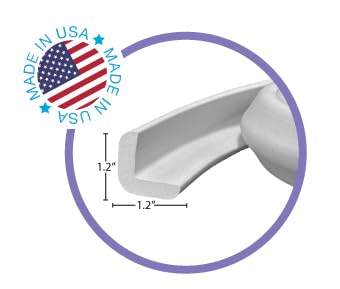 Kidkusion Baby Proof Edge Guards for Safety | Made in The USA | 6 Feet | Soft Gray | Edge Protectors for Furniture, Tables, Fireplaces | Heavy Duty Tape Included
