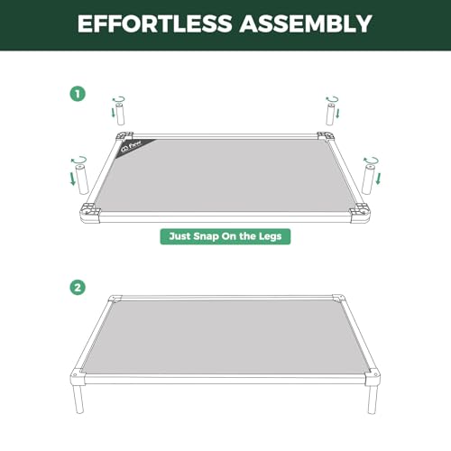FXW TitanNest Chew-Proof Elevated Dog Bed, Raised Cot for Indoor/Outdoor/Camping Use, Durable & Waterproof Cooling Pet Bed for Extra-Small Dogs, 29.0" L x 18.0" W x 4.5" H, Black - size: X-small Dog (29.0"l X 18.0"w X 4.5"h)