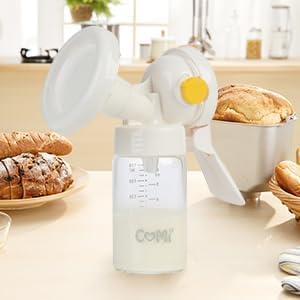 COMI Wide Neck Glass Breastmilk Collection n Storage Bottle, 6oz with Screw Ring Sealing Disk; Re-markable Sealing Disc. BPA Free, Fits Breast Pumps & Nipples (Gray Lids)
