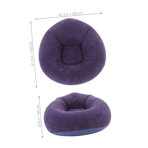 Alipis Inflatable Chair for Adults Soft Flocked Lazy Folding Portable Lounge Sofa for Living Room Bedroom Camping and Reading Includes Inflatable Pump