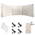 Wind Blocker Wind Screen 98x28in Foldable Wind Blocker 210D Silver Coating Camping Windbreaks with Grommet 3 Panel Wind Screen for Outdoor Beach Lawn Privacy