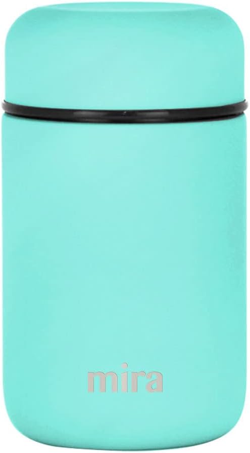 MIRA Insulated Food Jar Thermo for Hot Food & Soup, Compact Stainless Steel Vacuum Lunch Container for Meals To Go - 13.5 oz, Teal