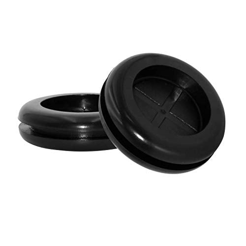 Flyshop 4-Pack Round Rubber Hole Plugs, 30 mm 1-3/16" Drill Hole, 25 mm 1" ID, Black Double-Sided Synthetic Rubber Grommets Wire Protection - size: 1-3/16" (Drill Hole Size)