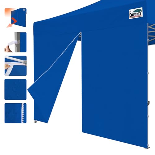 Eurmax USA 10FT Instant Canopy SunWall with Middle Zipper, Removeable Sidewall for Pop Up Canopy Tent,1 Pack Wall Only (Royal Blue) - color: royal blue, size: 10x6.7ft