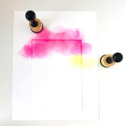 Ink Paints Mixing Blending Tool Mini Round Foam Refills, for Scrapbooking Craft, Control of Ink Placement, No More Inky Fingers Ink Blending Tool with Spare Pads for Rubber Stamping & Scrapbooking