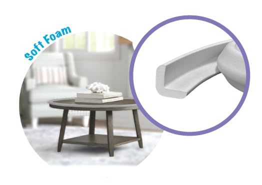 Kidkusion Baby Proof Edge Guards for Safety | Made in The USA | 6 Feet | Soft Gray | Edge Protectors for Furniture, Tables, Fireplaces | Heavy Duty Tape Included