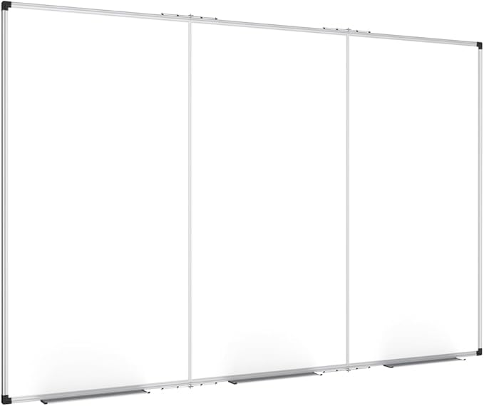 XBoard 118 x 48 Inch Magnetic Dry Erase Board, Oversized Foldable Whiteboard with Marker Tray 10' x 4' | Aluminum Frame