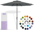Midtown Umbrellas – The Swilt 10 Ft Patio Umbrellas with 360° Swivel & Tilt Mechanism, 8 Fiberglass Ribs & Terylast Polyester Fabric for Backyard, Deck, Pool & Cafes - Greige Canopy, Black Pole - color: Terylast Greige, size: 10 Feet