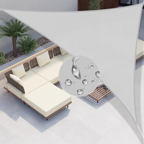 Windscreen4less 5'x5'x7.1' Waterproof Sun Shade Sail Right Triangle Shade Canopy Cover UV Block for Backyard Patio Deck Balcony Pergola Garden (Light Gray) - color: Light Gray, size: 5' x 5' x 7.1'