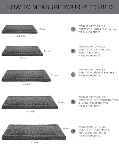 Washable Dog Bed Mat Pet Crate Pad Soft Fluffy Pet Kennel Beds Dog Sleeping Mattress for Large Jumbo Medium Small Dogs, 21 x 13 Inch, Gray - color: Grey, size: 21.00" x 13.00" x 1.50"