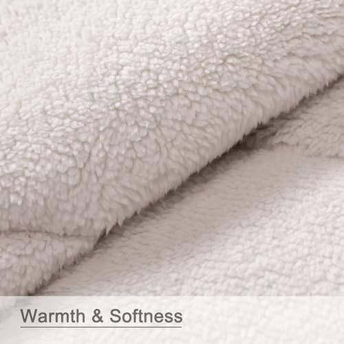 zzlamb Outdoor Camping Blanket with Sherpa Lining,Puffy Thick Camp Quilt for Sleeping,Packable Warm Wearable Fleece Blankets for Cold Weather,Traveling,Backpacking,Picnics,Beach,Stadium 52x75in - color: Lavender Ridge Fade