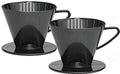 Fino Pour-Over Coffee Brewing Filter Cone, Number 2-Size, Black, Brews 2 to 6-Cups, Set of 2