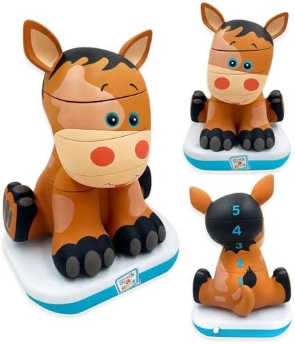 Stack-a-Roos Baby Horse by Salus Brands - Animal Stacking Toy, Educational Early Learning Toy for Infants Babies Toddlers, Age 12+ Months - Great Baby Gifts, STEM Toy