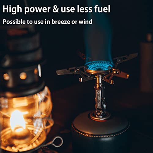 CAMPINGMOON Canister Top Stove Portable Compact Foldable w/Micro Regulator w/4Flex w/igniter XD-2F (Silver)