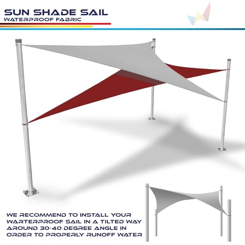 Windscreen4less 5'x5' Waterproof Sun Shade Sail Rectangle Shade Canopy Cover UV Block for Backyard Patio Deck Balcony Pergola Garden (Turquoise) - color: Turquoise, size: 5' x 5'