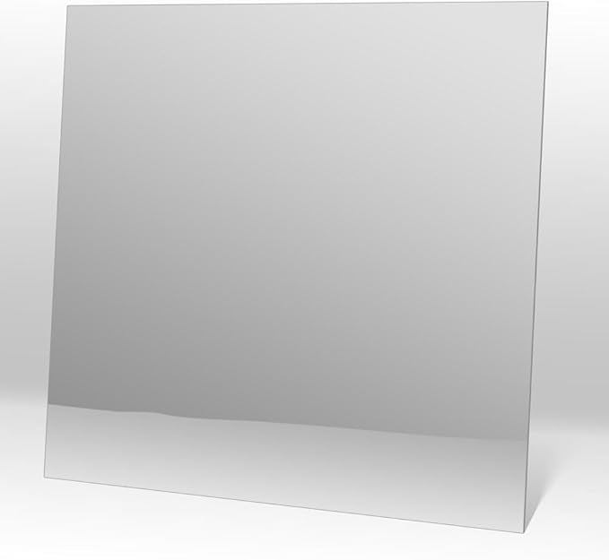 uDecor Glassless Shatterproof Mirror Ceiling Tiles - 2FT x 2FT, Box of 10, Silver - Durable Acrylic Mirror Tiles for Modern Elegance and Lightweight Ceiling Transformation