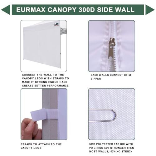 Eurmax USA 10FT Instant Canopy SunWall with Middle Zipper, Removeable Sidewall for Pop Up Canopy Tent,1 Pack Wall Only (Royal Blue) - color: royal blue, size: 10x6.7ft