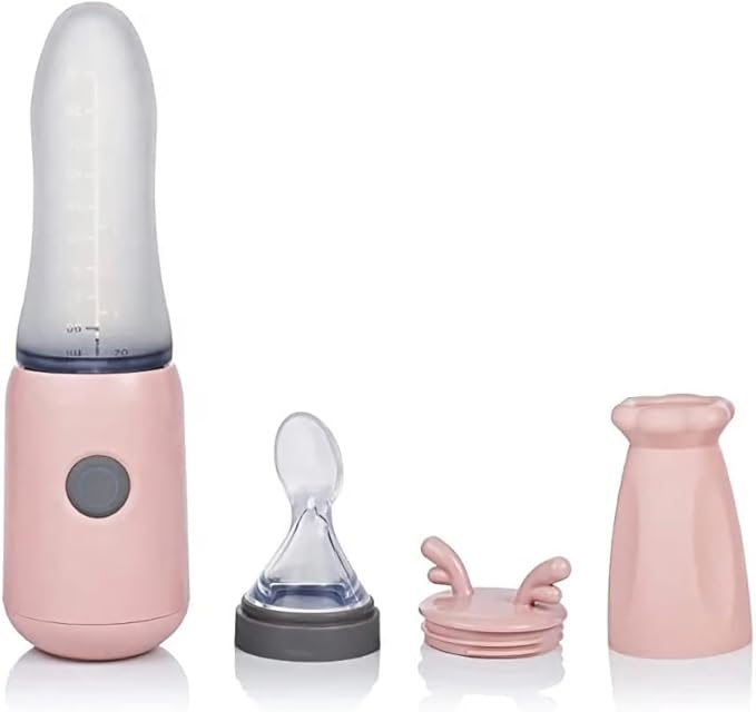 Socila Portable Baby Food Maker with Silicone Squeeze Spoon, Baby Food Processor, Blender for First Stage Baby Feeding - Liquid or Semi-Liquid Options