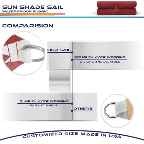 Windscreen4less 5'x7'x8.6' Waterproof Sun Shade Sail Right Triangle Shade Canopy Cover UV Block for Backyard Patio Deck Balcony Pergola Garden (Red) - color: Red, size: 5' x 7' x 8.6'