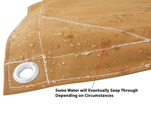 Mytee Products (2 Pack) 6' x 8' Tan Canvas Tarp 12oz Heavy Duty Water Resistant - color: Tan (2 Pcs), size: 6' x 8'