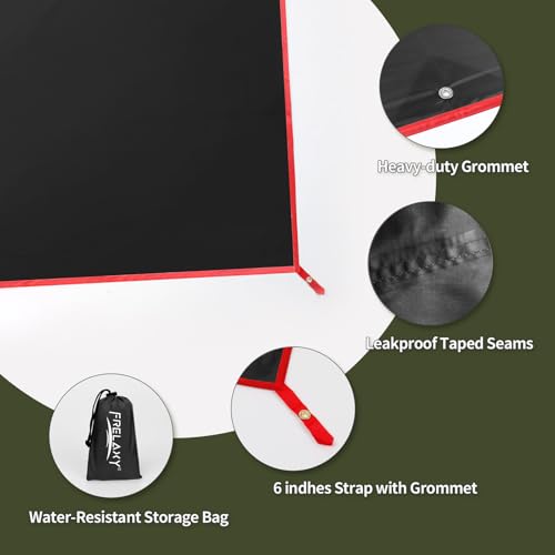 Frelaxy Tent Footprint, Waterproof Camping Tarp, Durable Tent Floor to Elevate Your Camping, Hiking, Backpacking, Hammock, Beach Experience - color: Black, size: 1 Person—33'' x 80''