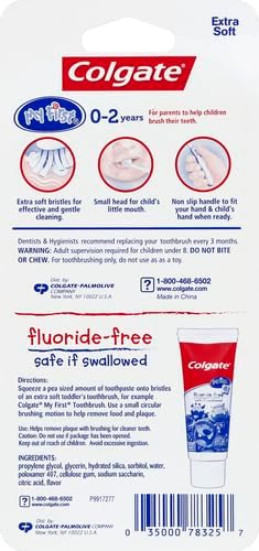 Colgate Baby Training Toothpaste and Toothbrush Kit, Mild Fruit Flavor Set for Ages 3-24 Months (Pack of 2)