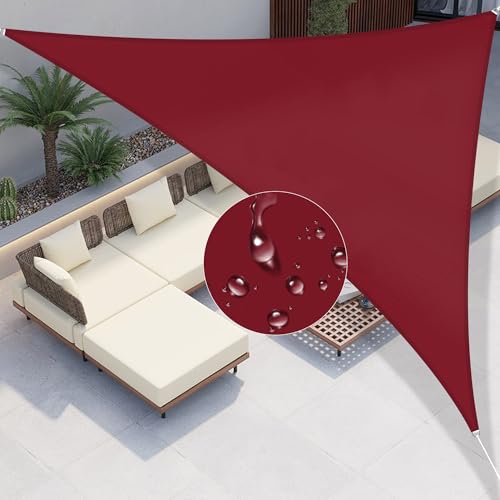 Windscreen4less 5'x6'x7.8' Waterproof Sun Shade Sail Right Triangle Shade Canopy Cover UV Block for Backyard Patio Deck Balcony Pergola Garden (Red) - color: Red, size: 5' x 6' x 7.8'