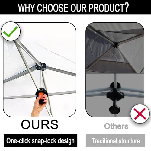 SANWAY 10x10 Pop up Canopy Tent, One-Button, Outdoor Instant Canopy Protable for Events, Camping, Parties, Vendor, Beach Tent - Black - color: Black
