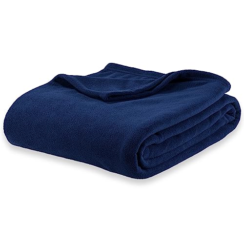 Berkshire Blanket Microfleece Twin Size Bed Blanket Navy,Lightweight Soft Breathable Plush Micro Fleece Blanket for Bed Couch Sofa,60x92 Inches - color: Navy, size: Twin/Twin XL