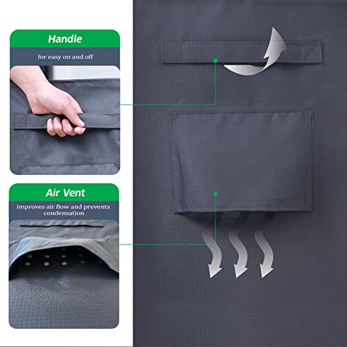 F&J Outdoors Heavy Duty Waterproof Anti-UV Rip-stop Fabric Large Patio Furniture Covers, Grey, 126"x83"x27.5" - size: 126"(w)x83"(d)x27.5"(h)