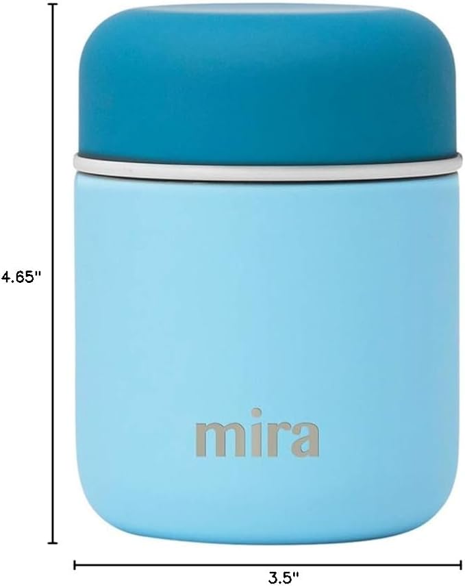 MIRA 9oz Insulated Food Jar Thermo for Hot Food & Soup, Compact Stainless Steel Vacuum Lunch Container - Sky Blue