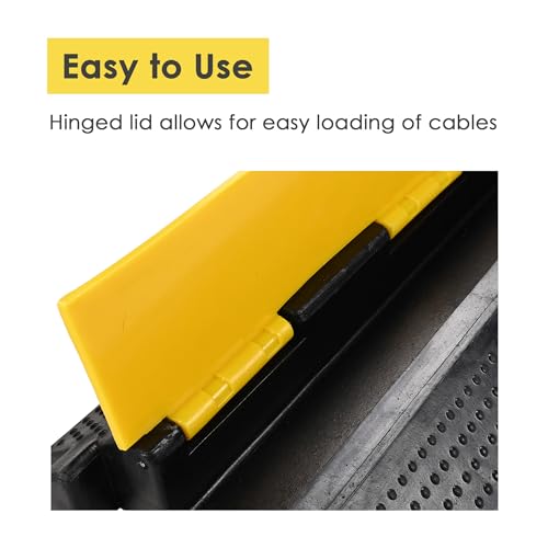 Yescom Cable Ramp Protector 1 Channel Garden Hose Protecitive 22000 Lbs Load Capacity Heavy Duty Speed Bump for Road Driveway Walkway - size: 2.4"h - 1 Channel