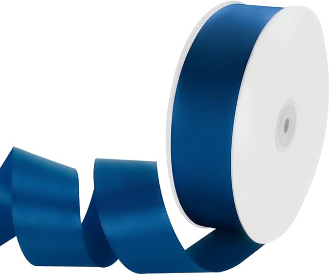 1-1/2" Width x 100 Yards Satin Ribbon, Navy Blue Ribbon Perfect for DIY Craft, Bows, Gift Wrapping, Flower Bouquet, Valentine's Day, Christmas and Party Decoration