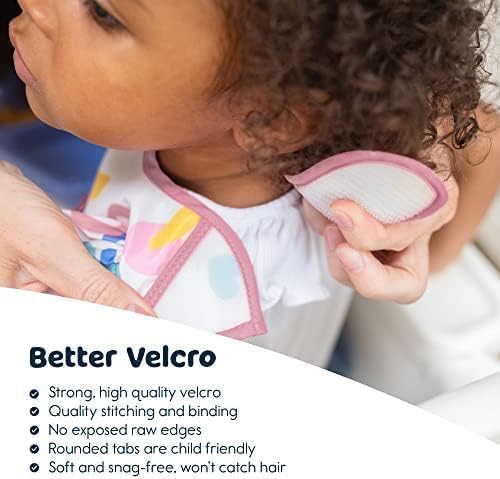 Tiny Twinkle Mess Proof Baby Bibs for Eating | Waterproof, Wipeable Toddler Bibs | Travel Friendly - PFAS, PVC, BPA, Phthalate Free | Baby Food Bibs (3-Pack, Butterfly)