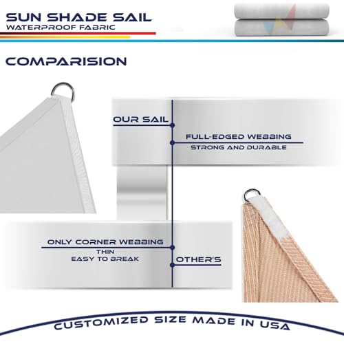 Windscreen4less 5'x6'x7.8' Waterproof Sun Shade Sail Right Triangle Shade Canopy Cover UV Block for Backyard Patio Deck Balcony Pergola Garden (Light Gray) - color: Light Gray, size: 5' x 6' x 7.8'