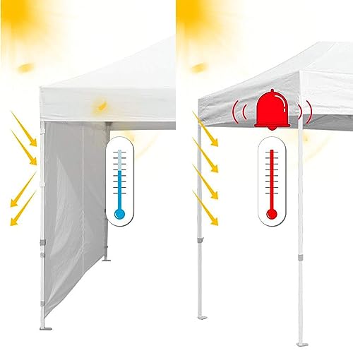 Eurmax USA 10FT Instant Canopy SunWall with Middle Zipper, Removeable Sidewall for Pop Up Canopy Tent,1 Pack Wall Only (White) - color: White, size: 10x6.7ft