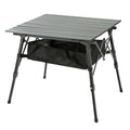 ARROWHEAD OUTDOOR 39" Aluminum Folding Camp Roll Up Table w/Adjustable Height, Undertable Mesh Storage, Carry Bag - color: Grey