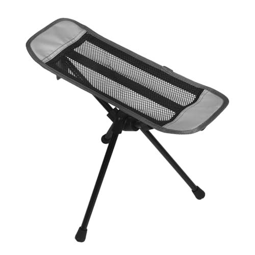 Portable Camping Footrest Stool Folding Ultralight Picnic Seat with Footrest, Gray, Compact Outdoor Hiking Fishing Chair for Travel and Leisure