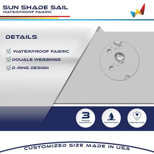 Windscreen4less 5'x5'x7.1' Waterproof Sun Shade Sail Right Triangle Shade Canopy Cover UV Block for Backyard Patio Deck Balcony Pergola Garden (Light Gray) - color: Light Gray, size: 5' x 5' x 7.1'