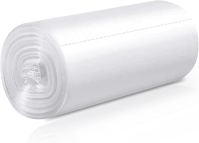 5 Gallon Trash Bags, 58 Count, Small Garbage Bags, No Flaps/Ties, 50x60cm, 5.8g/pcs, Unscented, White