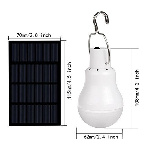 Solar Powered Lamp Portable Led Bulb Lights Solar Energy Panel Led Lighting for Camp Tent Night Fishing Emergency Lights Flash 350LM(Pack of 1) - color: Pack of 1