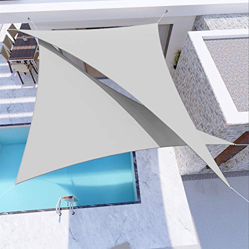 Windscreen4less 5'x6'x7.8' Waterproof Sun Shade Sail Right Triangle Shade Canopy Cover UV Block for Backyard Patio Deck Balcony Pergola Garden (Light Gray) - color: Light Gray, size: 5' x 6' x 7.8'