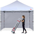 MASTERCANOPY Heavy Duty Pop-up Canopy Tent with Sidewalls (8x8,White) - color: White, size: 8x8