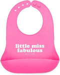 Baby Bib for Eating by Bella Tunno, Waterproof Silicone Bib with Large Food Catcher, Adjustable Fit for Babies 4-12 months & Toddlers 1-3 Years, Boys & Girls, Little Miss Fabulous