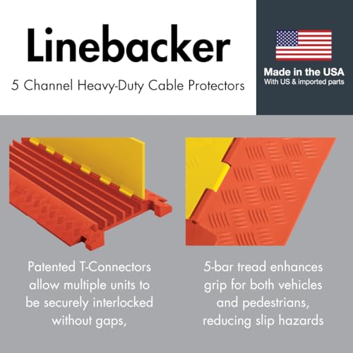 Checkers 5 Channel Industrial Drive Over Cable Protector End Capsfor 1.25" Lines, 40k/Axle Load Capacity Hose and Cable Ramp for Heavy Duty Equipment, Made in the USA, Orange, CPEC5X125-O - size: 40k/Axle Load Capacity, style: End Caps